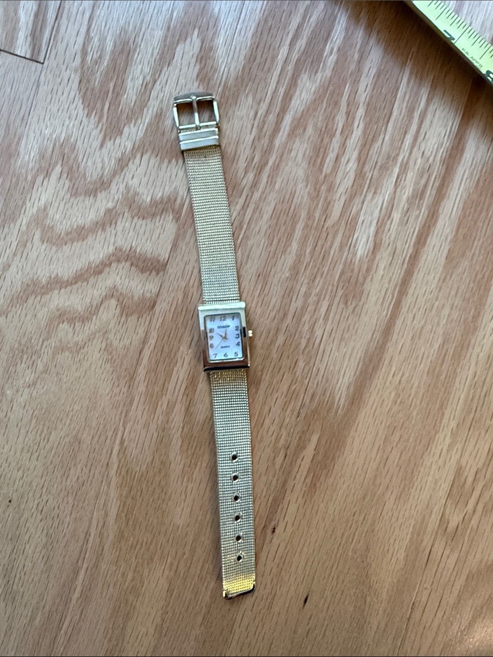 Gossip Gold-tone Mesh Strap Rectangular Dial Watch